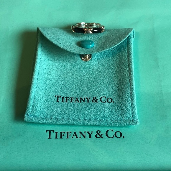 Tiffany Signature Stacking Black Enamel X Band—6.5 - Picture 3 of 8